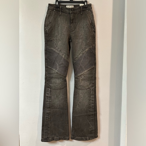 Free People Vector Moto Flare Mid Rise Jeans - Picture 4 of 8